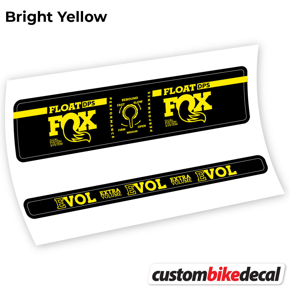 Yellow decal for Fox Float DPS Performance rear shock – bike sticker vinyl