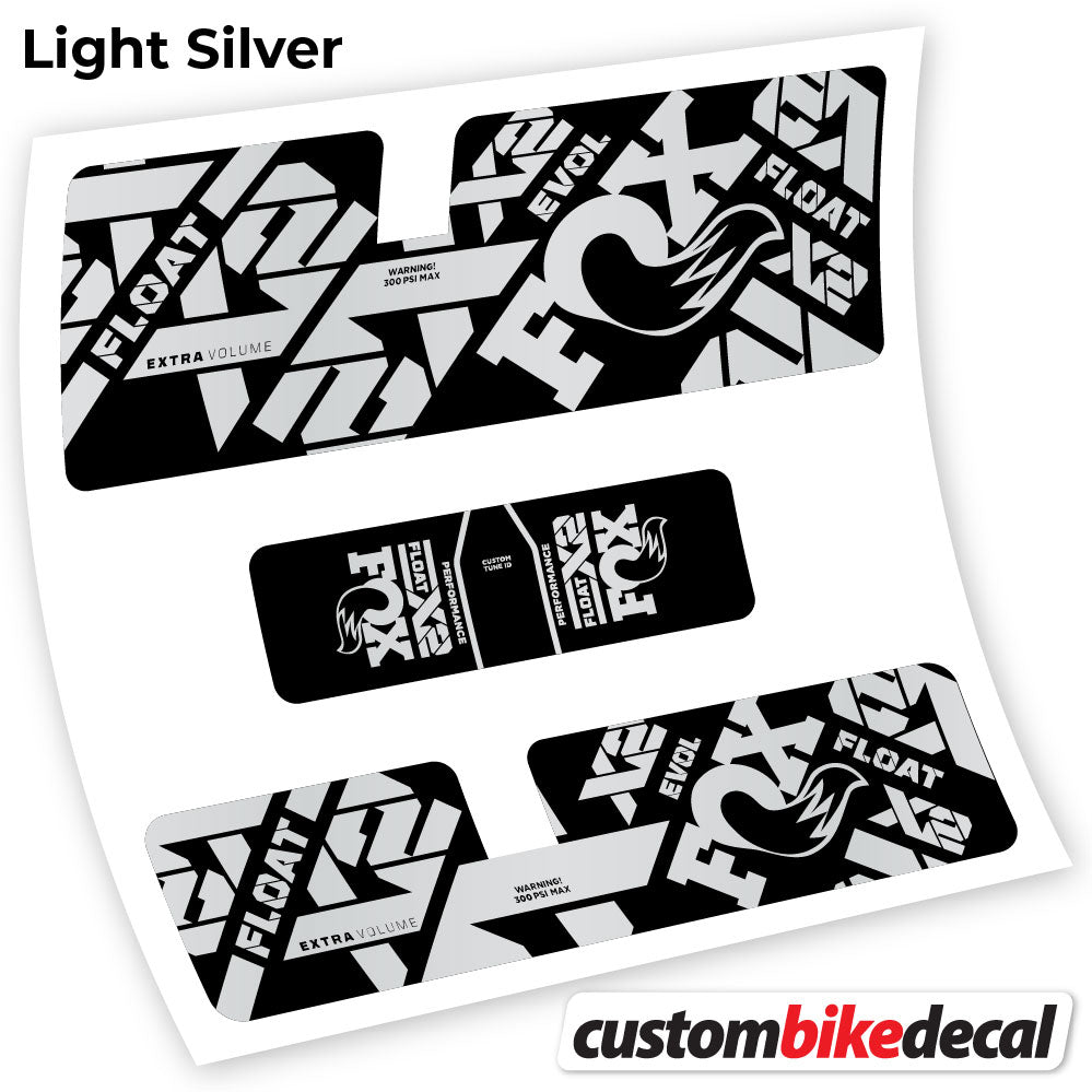 Light Silver decal for Fox X2 Performance 2021 rear shock – bike sticker vinyl