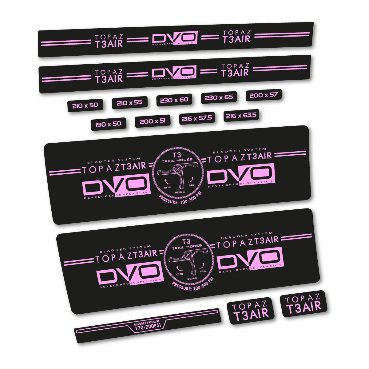 Light Lilac decal for DVO Topaz T3 Air Green 2016-2017 rear shock – bike sticker vinyl
