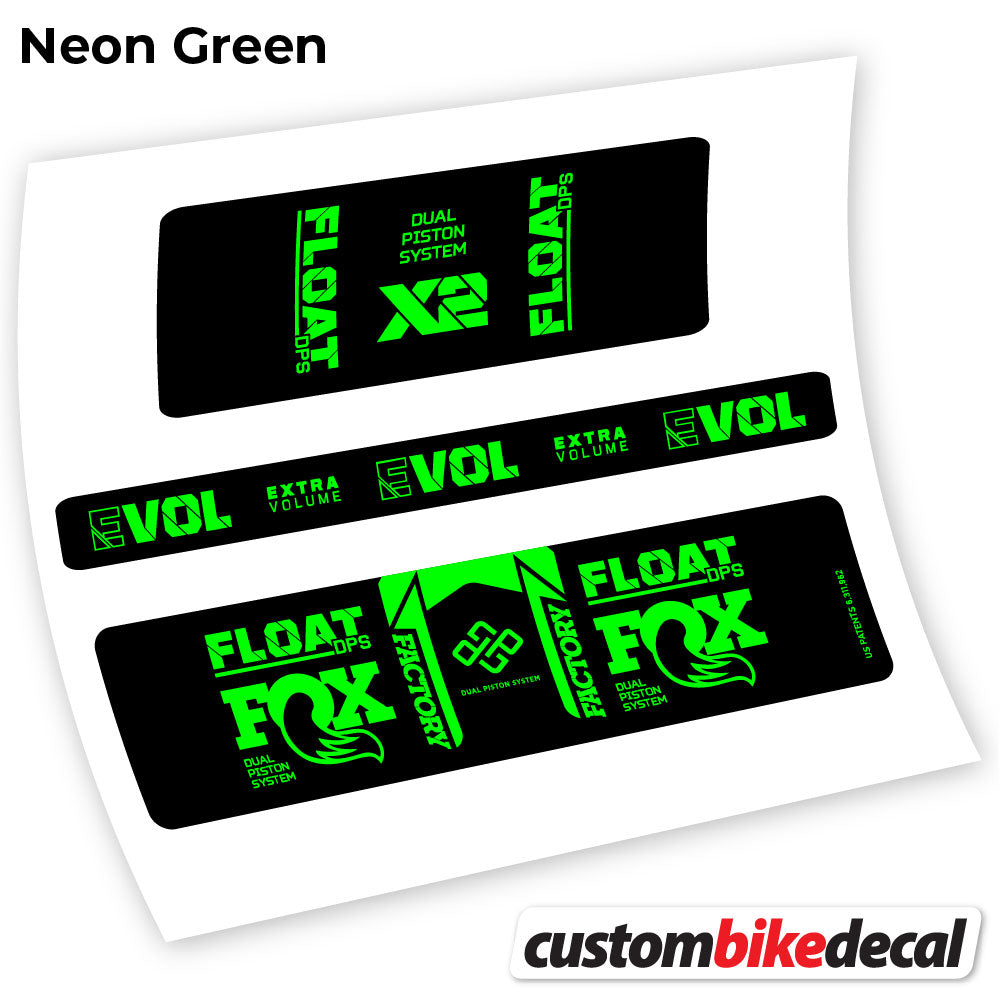 Neon Green decal for Fox Float DPS X2 2021 rear shock – bike sticker vinyl
