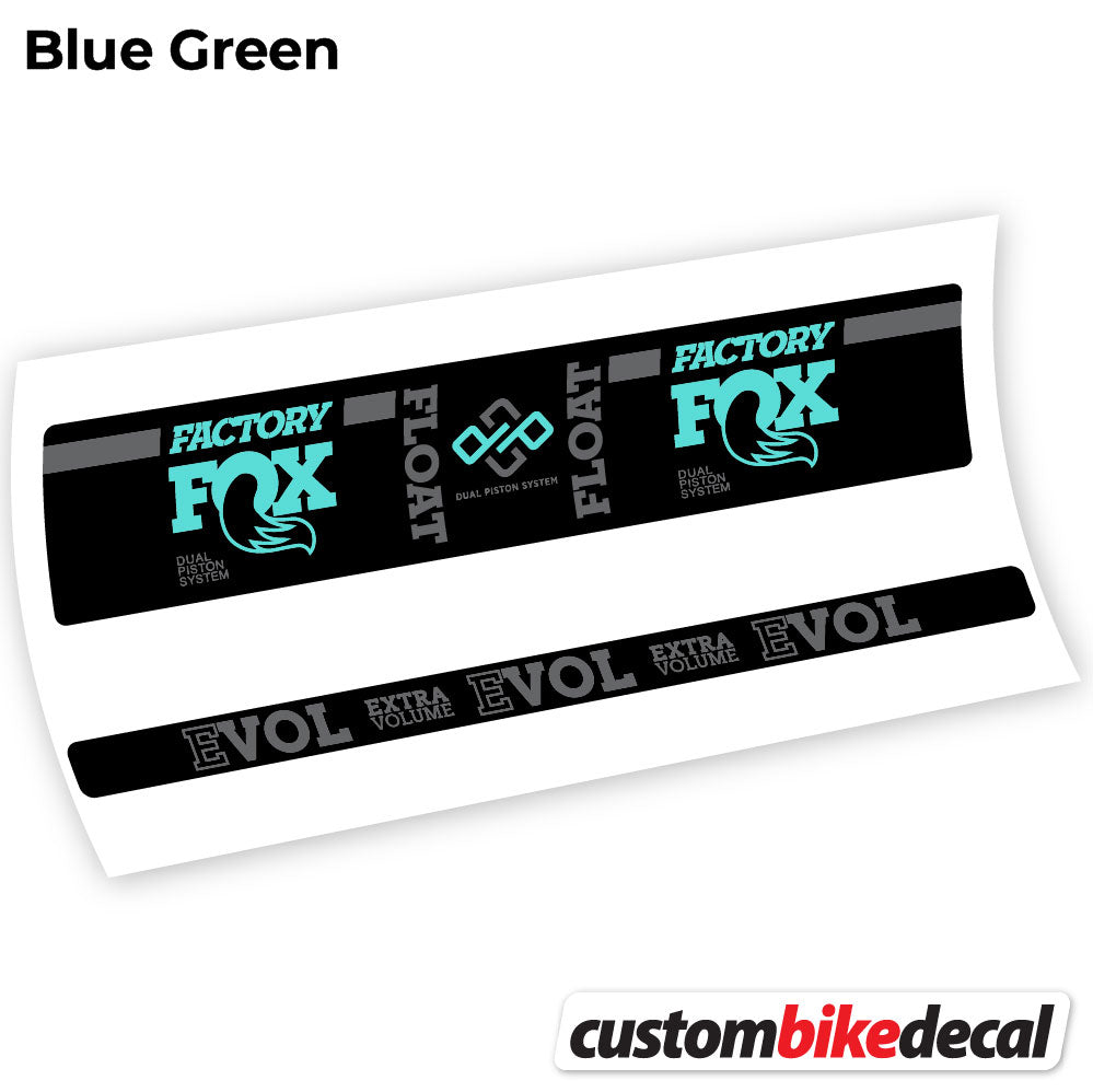 Blue Green decal for Fox Float Factory Float rear shock – bike sticker vinyl