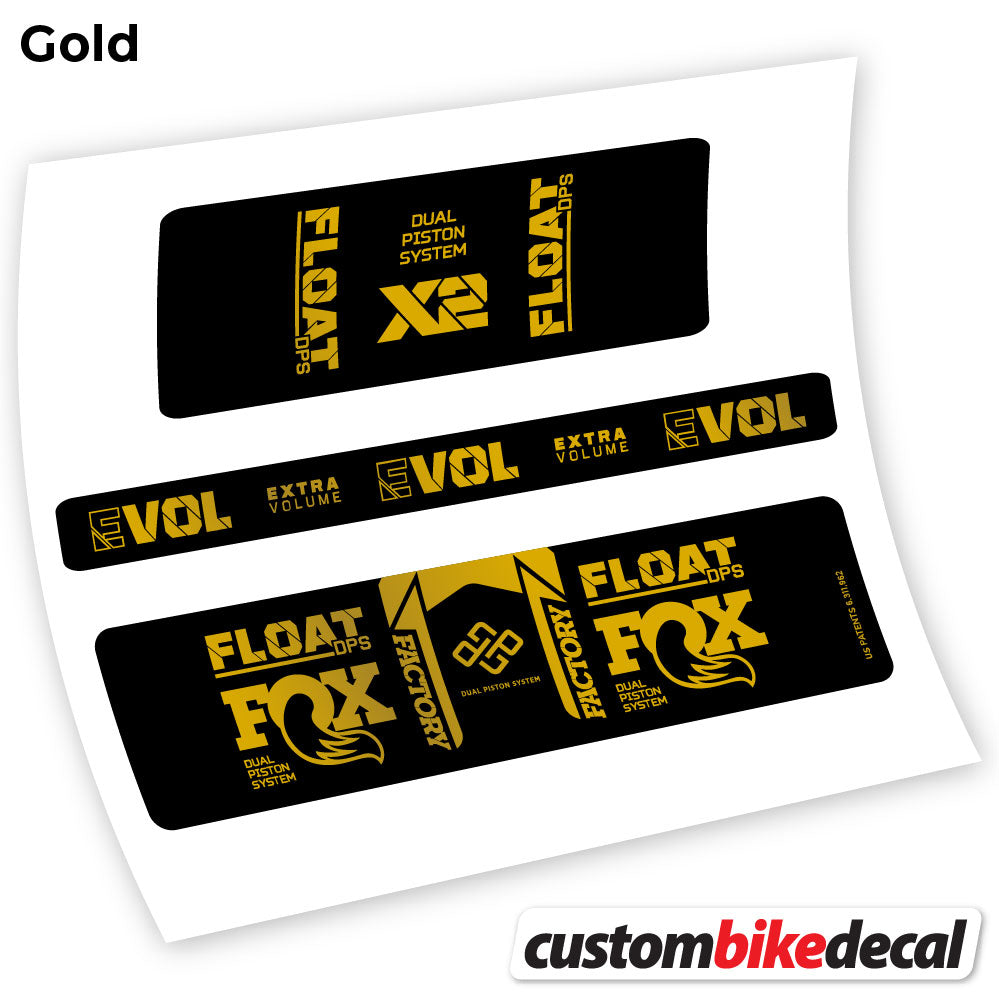 Gold decal for Fox Float DPS X2 2021 rear shock – bike sticker vinyl