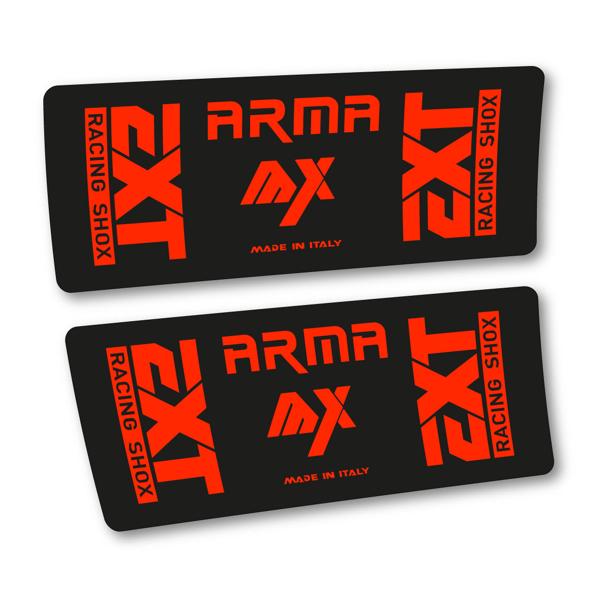 Neon Red decal for EXT Arma MX 2026 rear shock – bike sticker vinyl