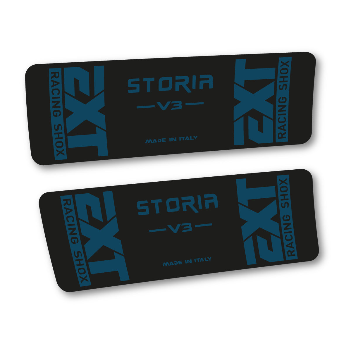 Stickers compatibles EXT Storia V3 2019 pour amortisseur – autocollants vinyle - Bleu Lac Foncé