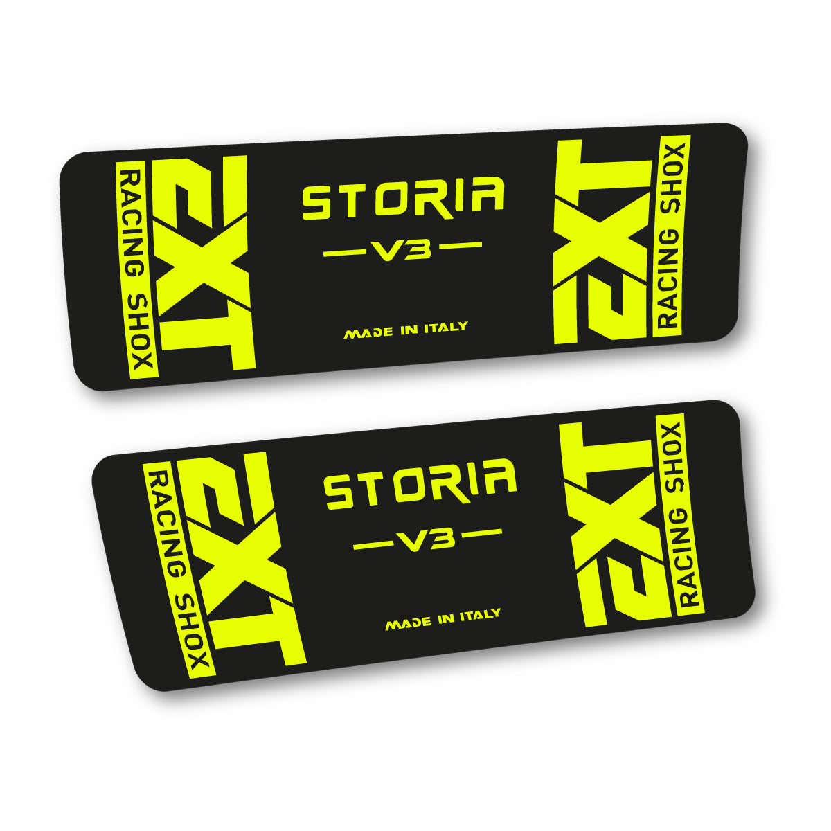 Stickers compatibles EXT Storia V3 2019 pour amortisseur – autocollants vinyle - Jaune Fluo