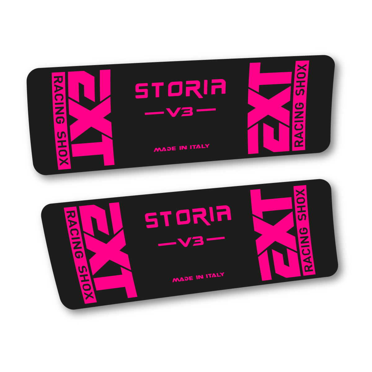 Stickers compatibles EXT Storia V3 2019 pour amortisseur – autocollants vinyle - Rose Fluo