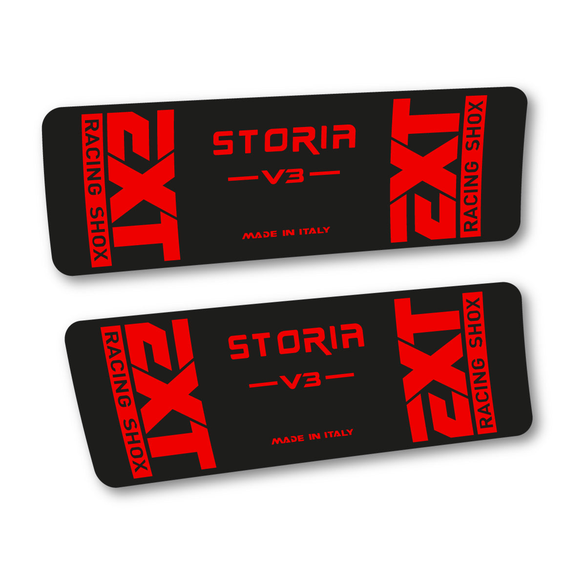 Red decal for EXT Storia V3 2019 rear shock – bike sticker vinyl