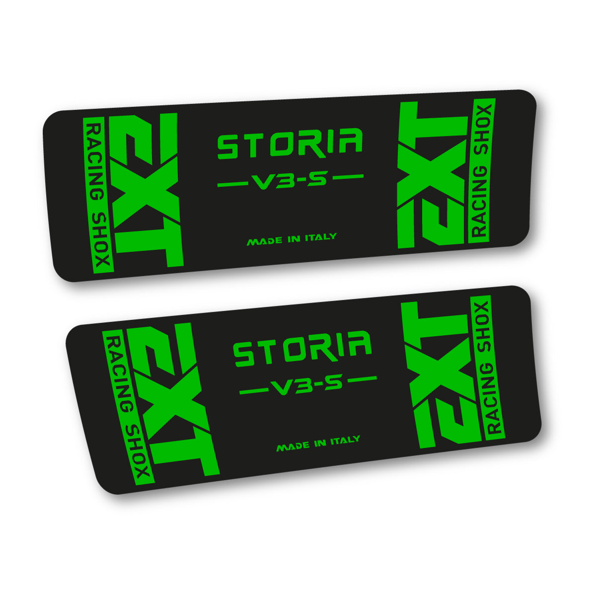 Stickers compatibles EXT Storia V3 S 2026 pour amortisseur – autocollants vinyle - Vert Herbe