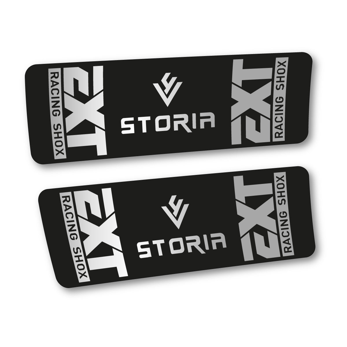 Stickers compatibles EXT Storia V4 2023 pour amortisseur – autocollants vinyle - Argent