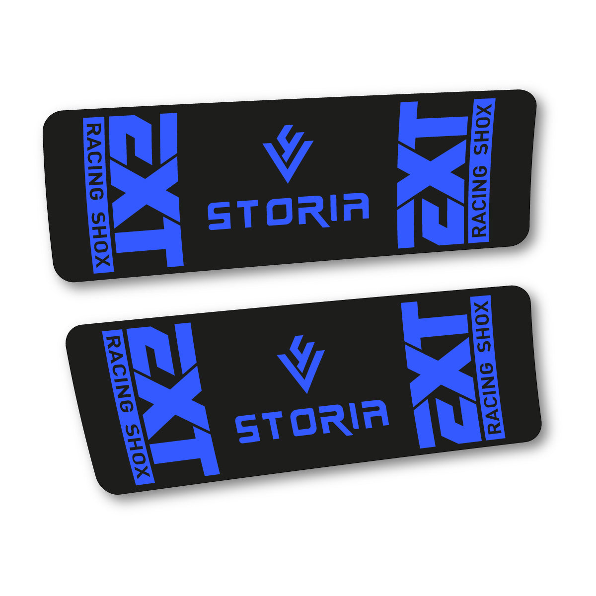 Stickers compatibles EXT Storia V4 2023 pour amortisseur – autocollants vinyle - Bleu