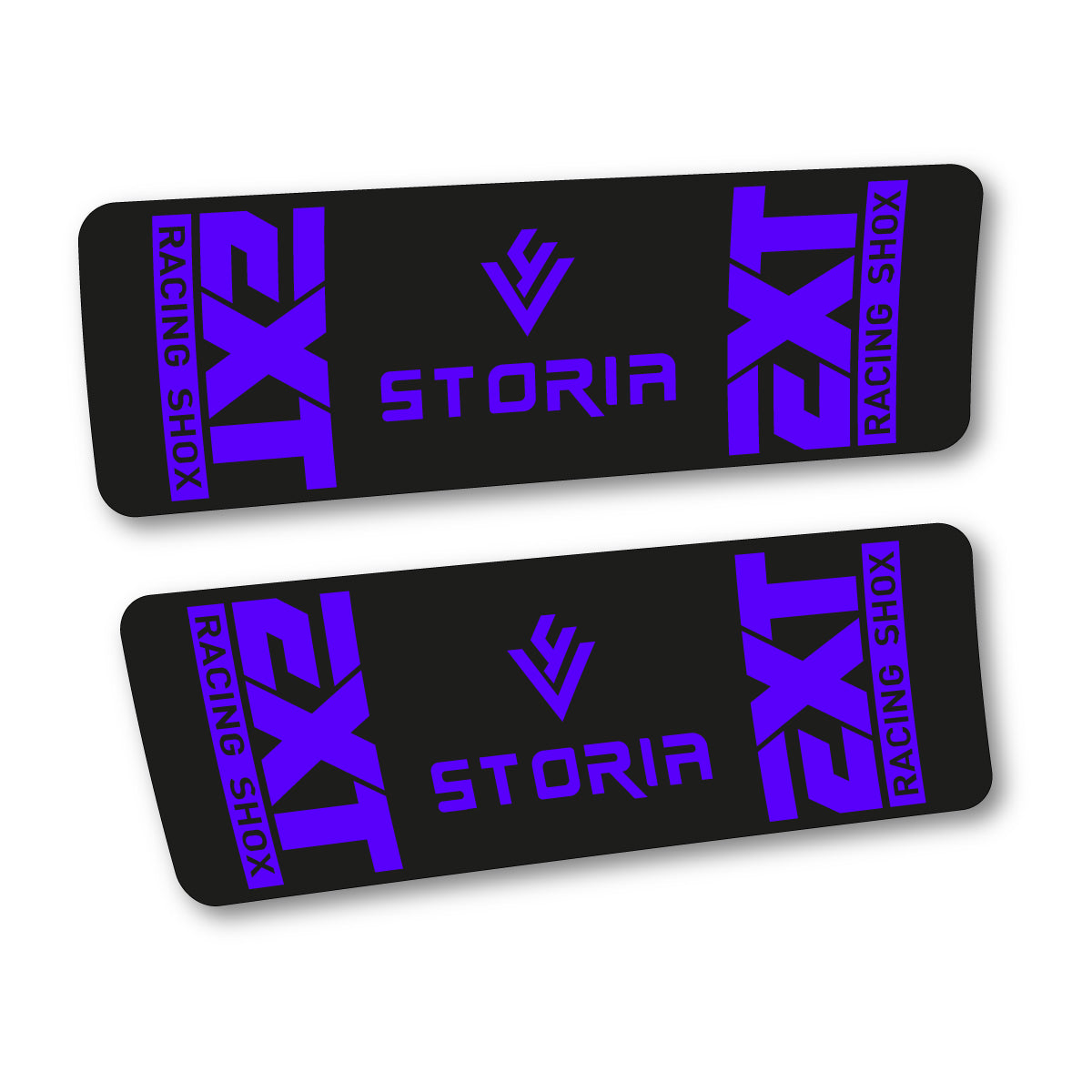 Stickers compatibles EXT Storia V4 2023 pour amortisseur – autocollants vinyle - Bleu Reflex