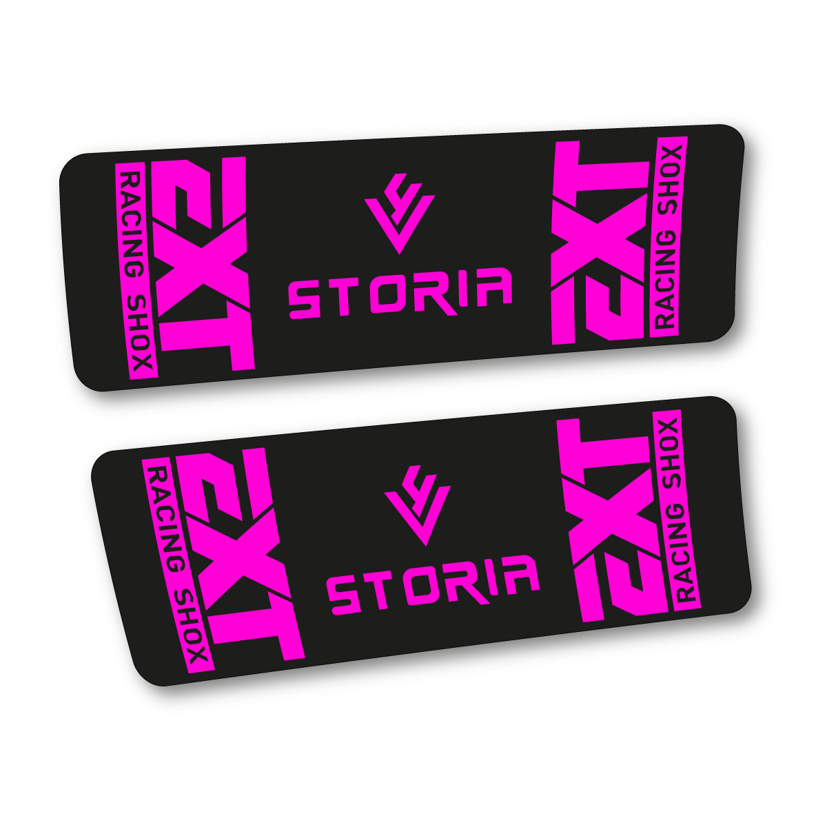 Stickers compatibles EXT Storia V4 2023 pour amortisseur – autocollants vinyle - Fuchsia Fluo