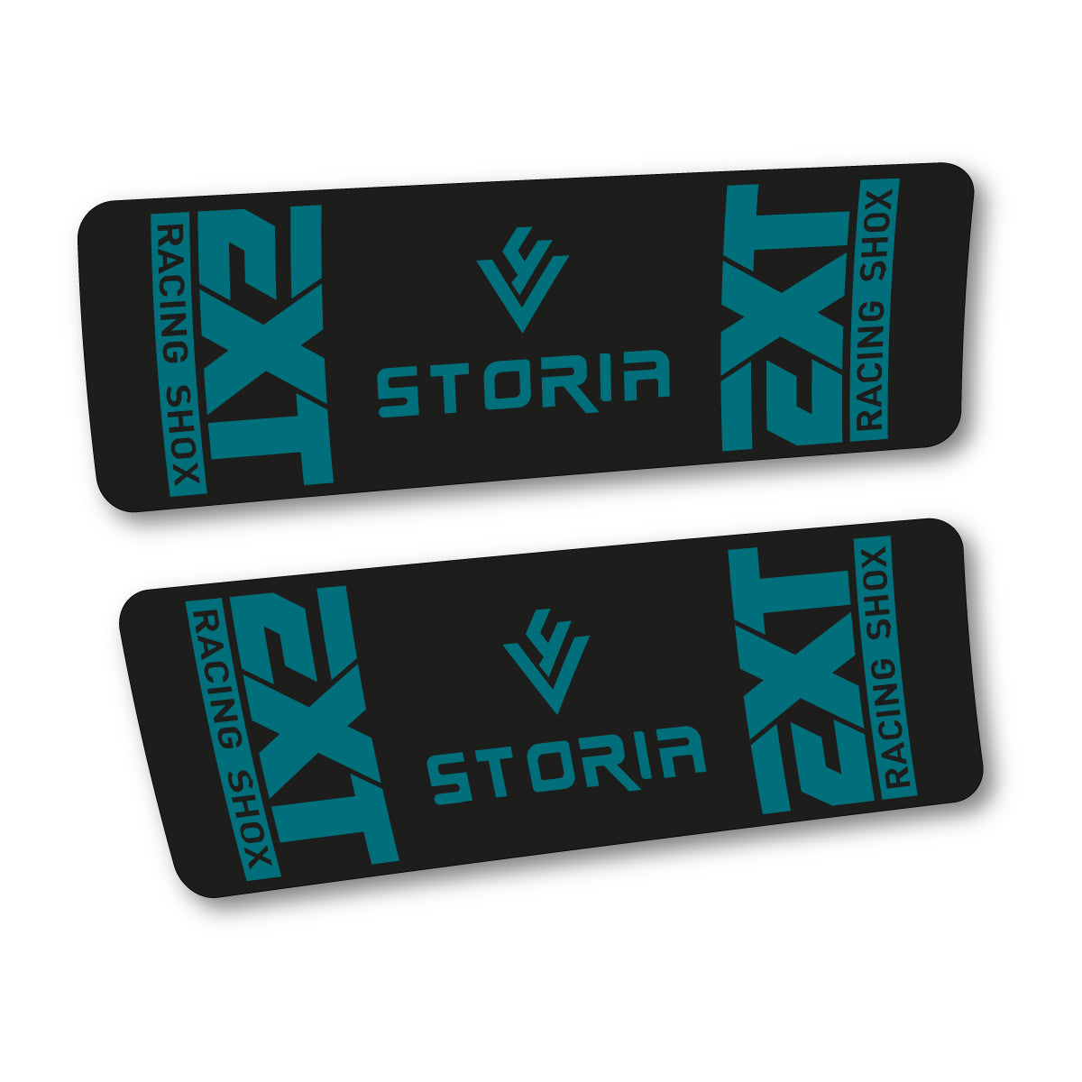 Stickers compatibles EXT Storia V4 2023 pour amortisseur – autocollants vinyle - Pétrole Foncé