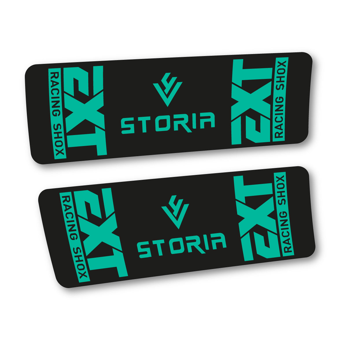 Stickers compatibles EXT Storia V4 2023 pour amortisseur – autocollants vinyle - Turquoise Vert