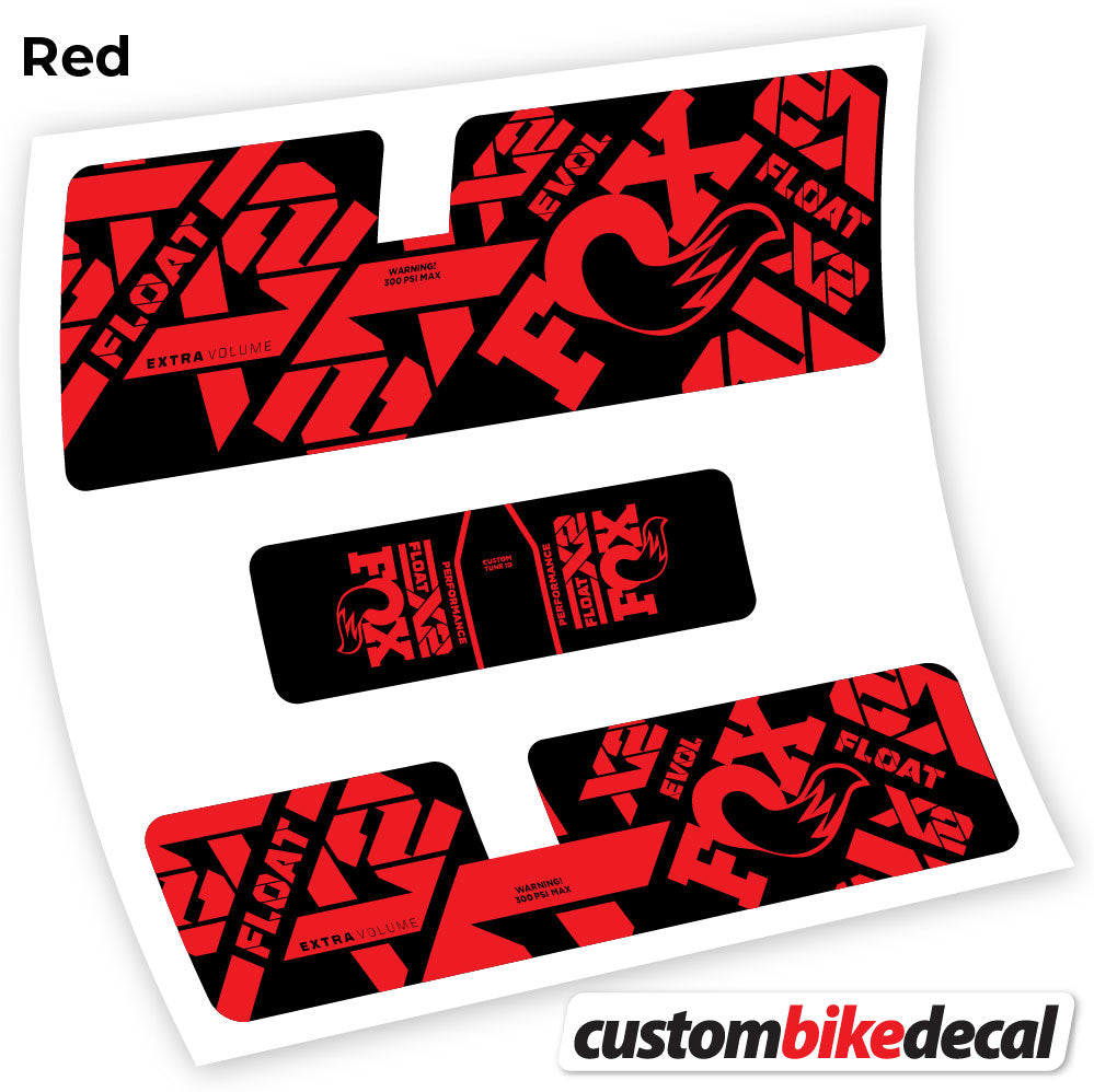 Red decal for Fox X2 Performance 2021 rear shock – bike sticker vinyl