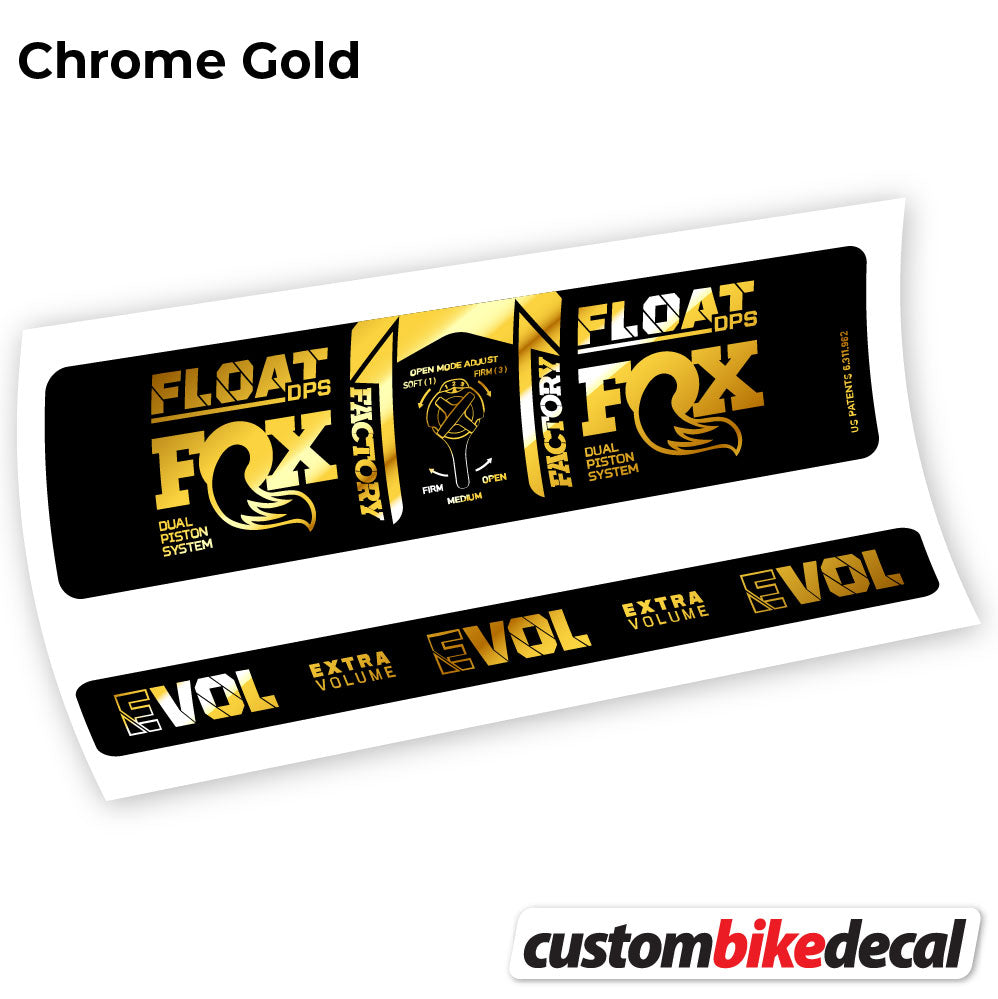 Chrome Gold decal for Fox DPS Factory 3Pos 2021 rear shock – bike sticker vinyl