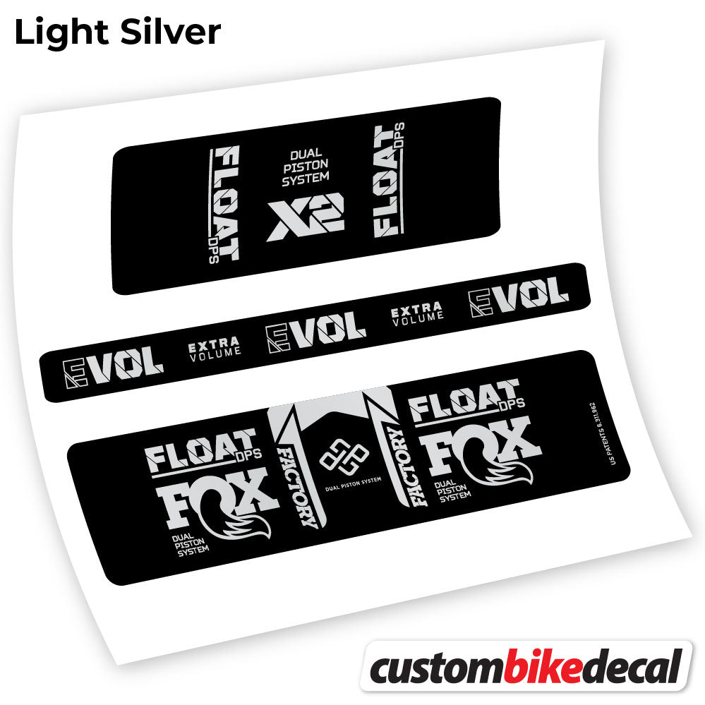 Light Silver decal for Fox Float DPS X2 2021 rear shock – bike sticker vinyl