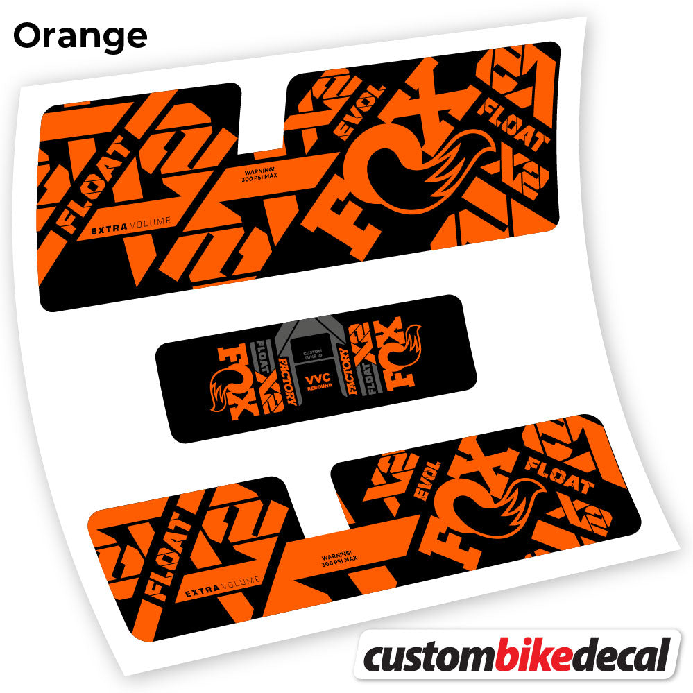 Orange decal for Fox X2 Factory 2021 rear shock – bike sticker vinyl