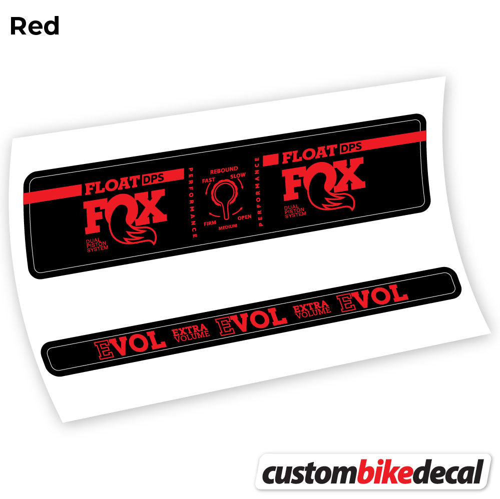 Red decal for Fox Float DPS Performance rear shock – bike sticker vinyl