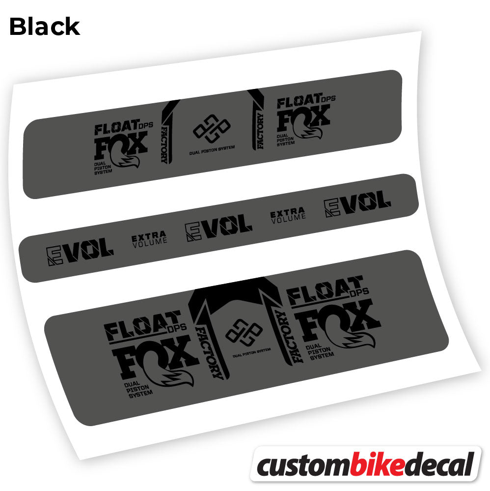 Matte Black+Gloss Black decal for Fox DPS Factory 2021 Remote rear shock – bike sticker vinyl
