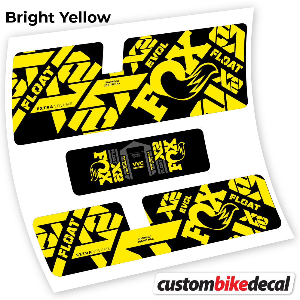Yellow decal for Fox X2 Performance Elite 2021 rear shock – bike sticker vinyl