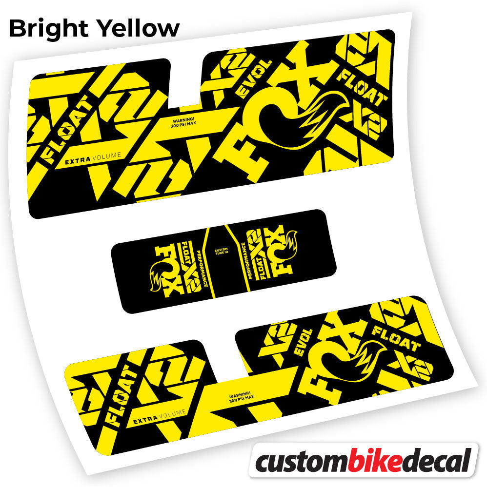Yellow decal for Fox X2 Performance 2021 rear shock – bike sticker vinyl