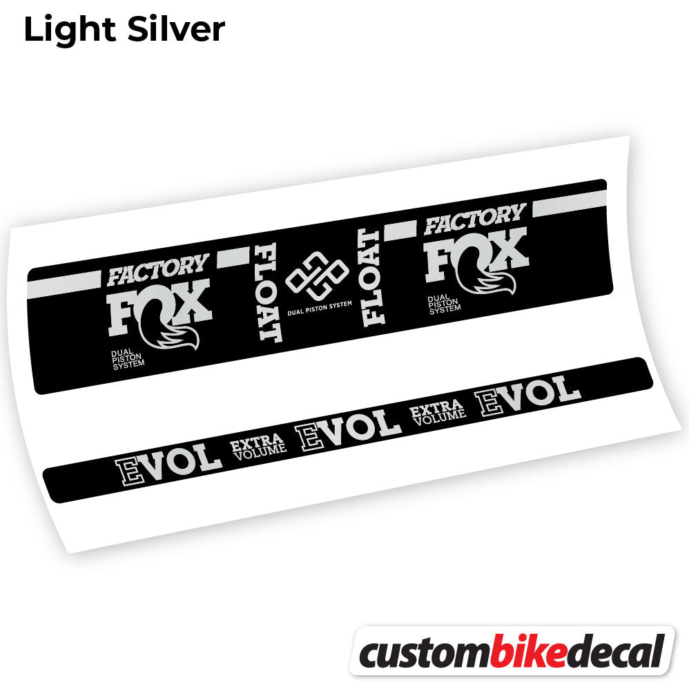 Light Silver decal for Fox Float Factory Float rear shock – bike sticker vinyl
