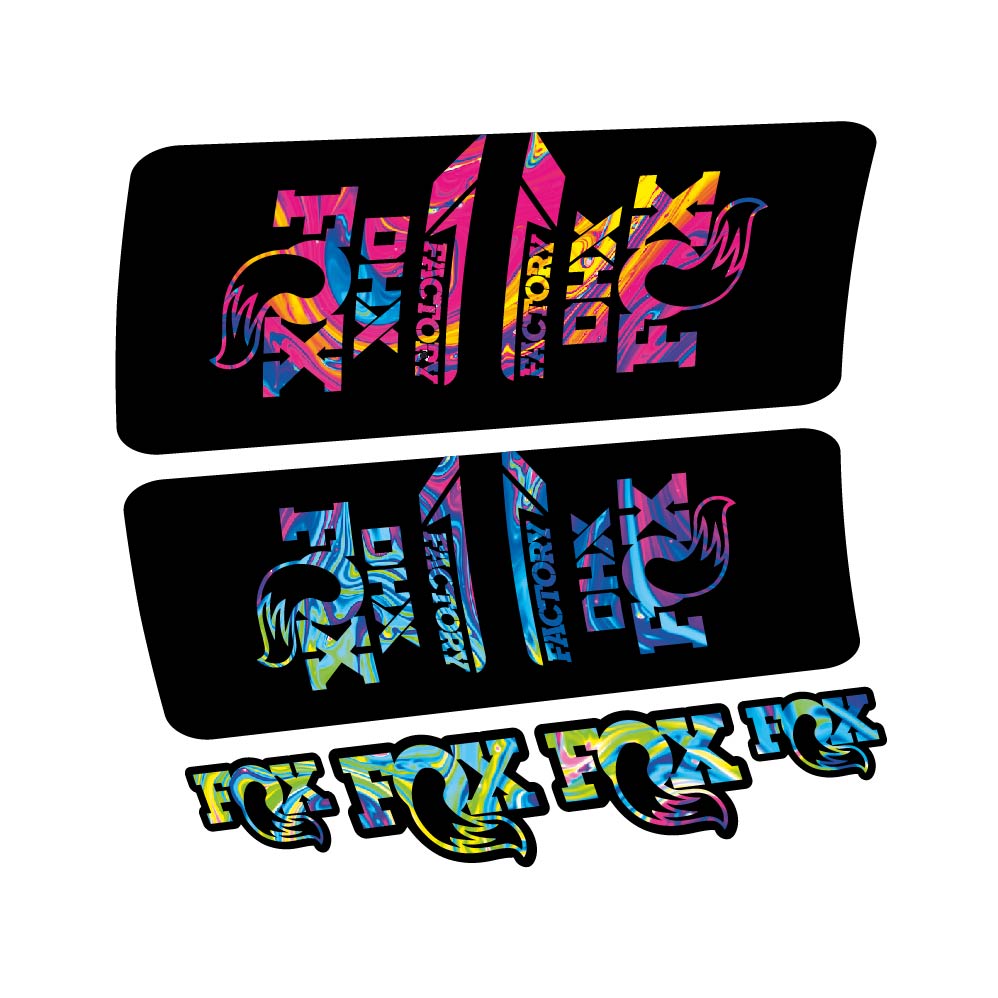 Stickers Fox DHX Factory 2022 compatibles Autocollants amortisseur VTT