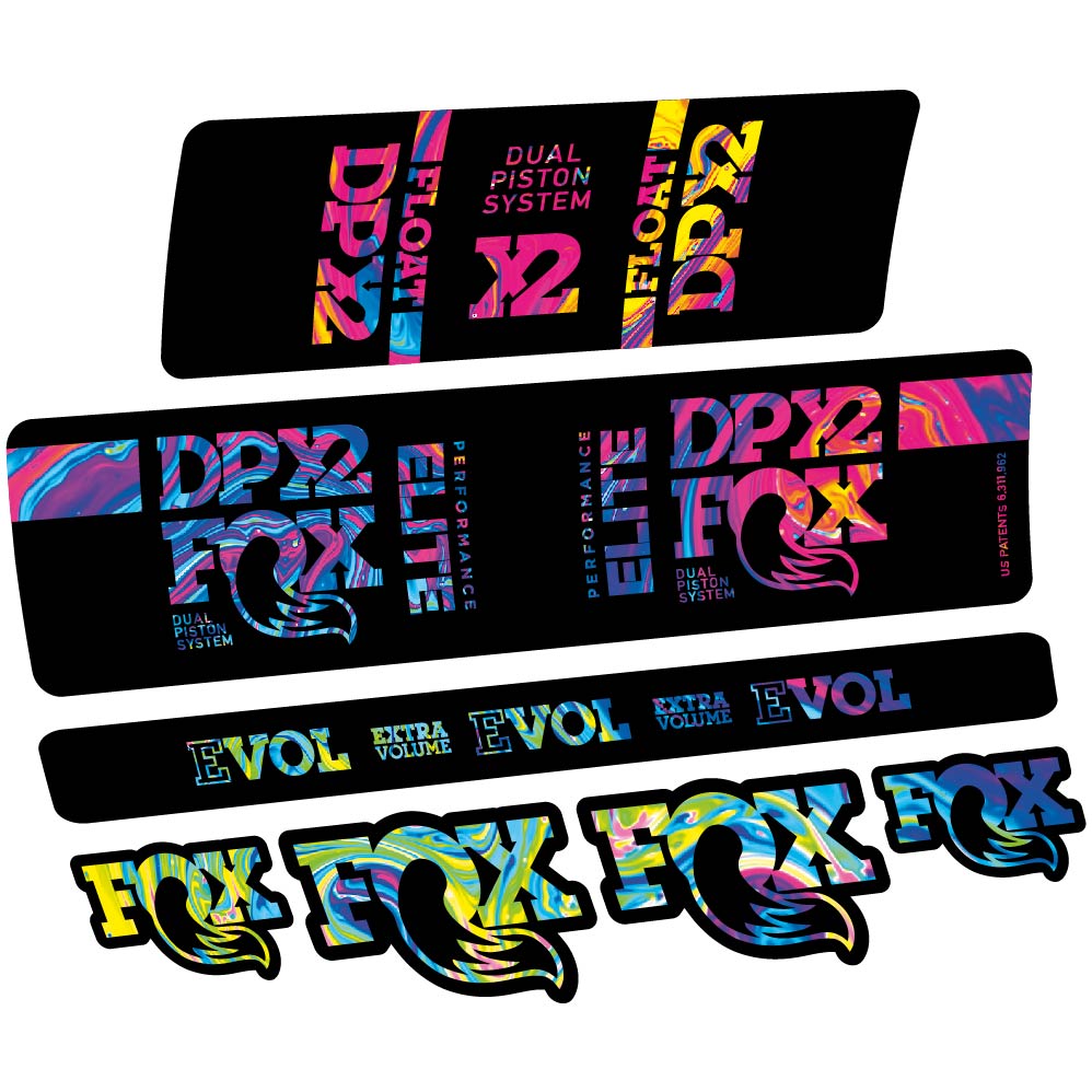 Stickers Fox Elite DPX2 2019 compatibles Autocollants amortisseur