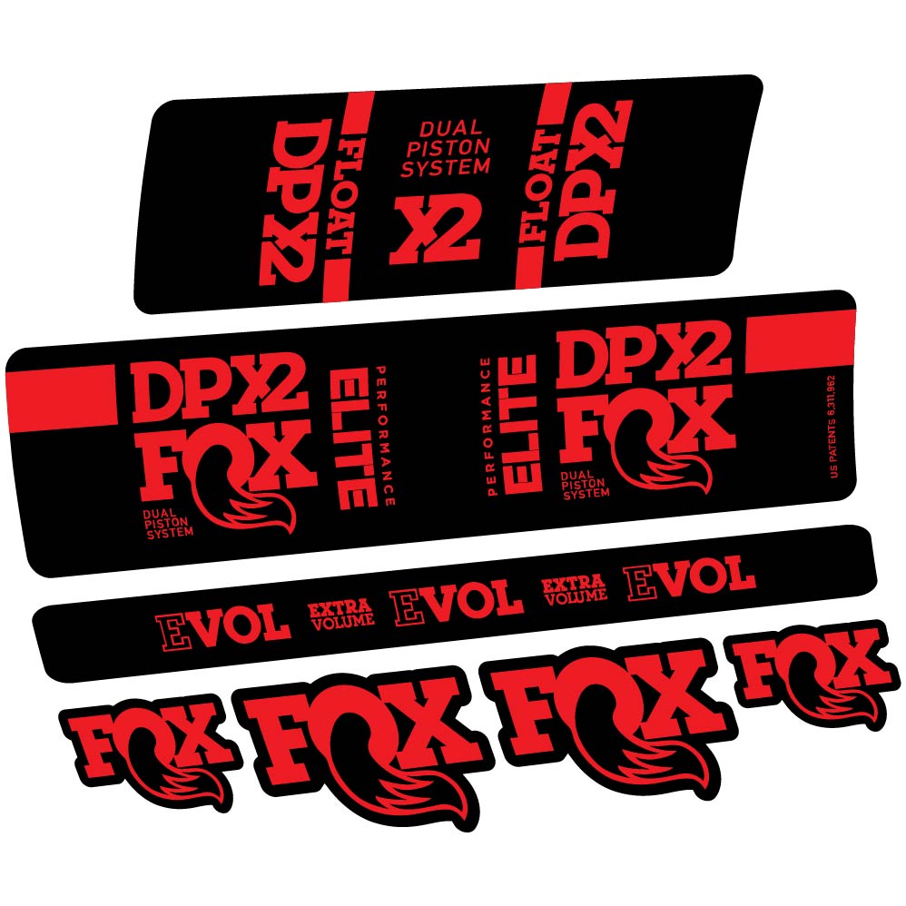 Stickers Fox Elite DPX2 2019 compatibles Autocollants amortisseur