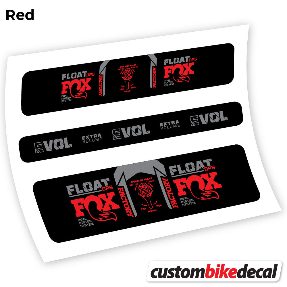 Red decal for Fox DPS Factory 2021 rear shock – bike sticker vinyl
