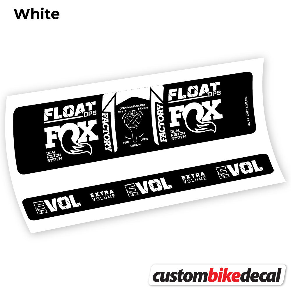 White decal for Fox DPS Factory 3Pos 2021 rear shock – bike sticker vinyl