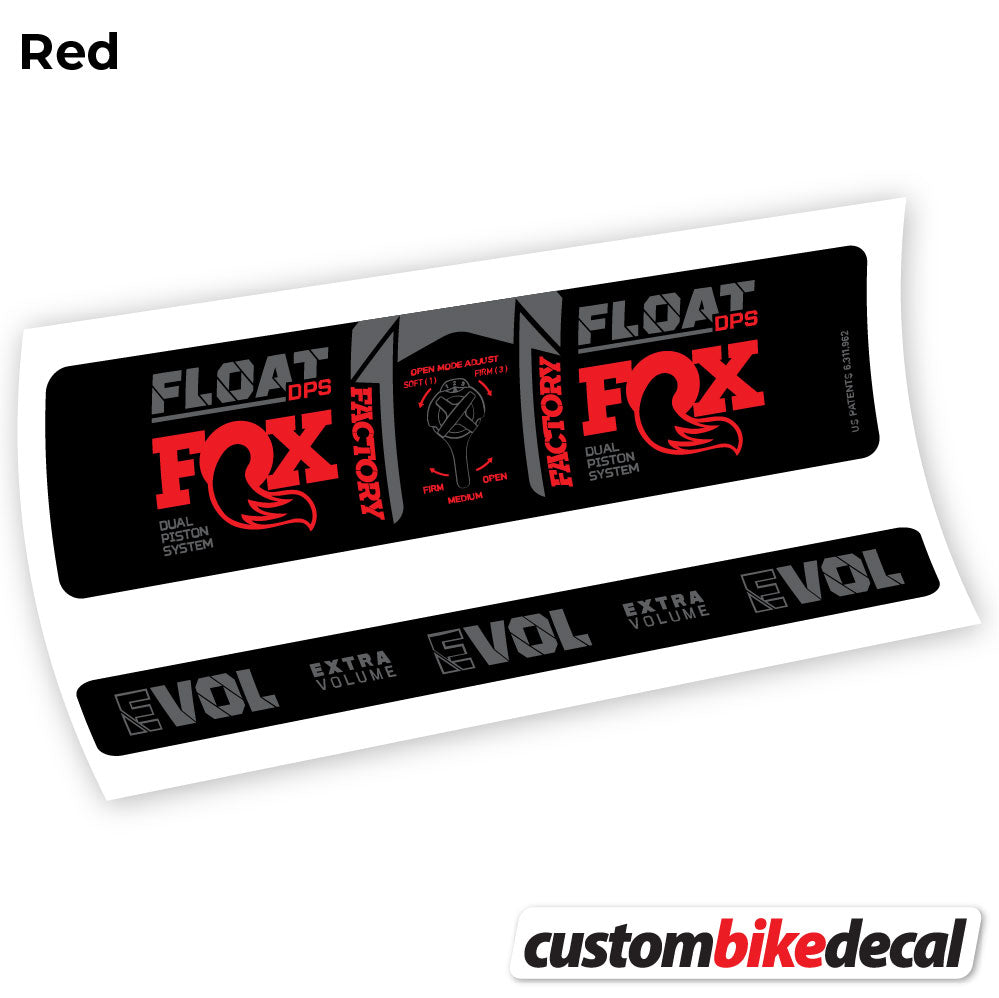 Red decal for Fox DPS Factory 3Pos 2021 rear shock – bike sticker vinyl