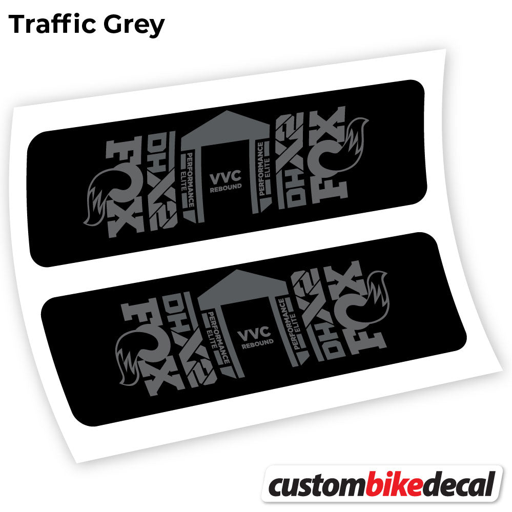 Trafc Grey decal for Fox DHX2 Elite 2021 rear shock – bike sticker vinyl