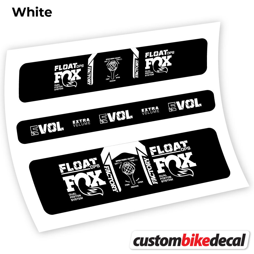 White decal for Fox DPS Factory 2021 rear shock – bike sticker vinyl