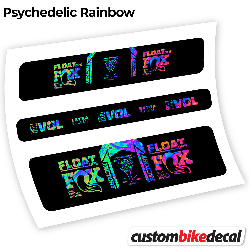 Psychedelic  Rainbow decal for Fox DPS Factory 2021 rear shock – bike sticker vinyl