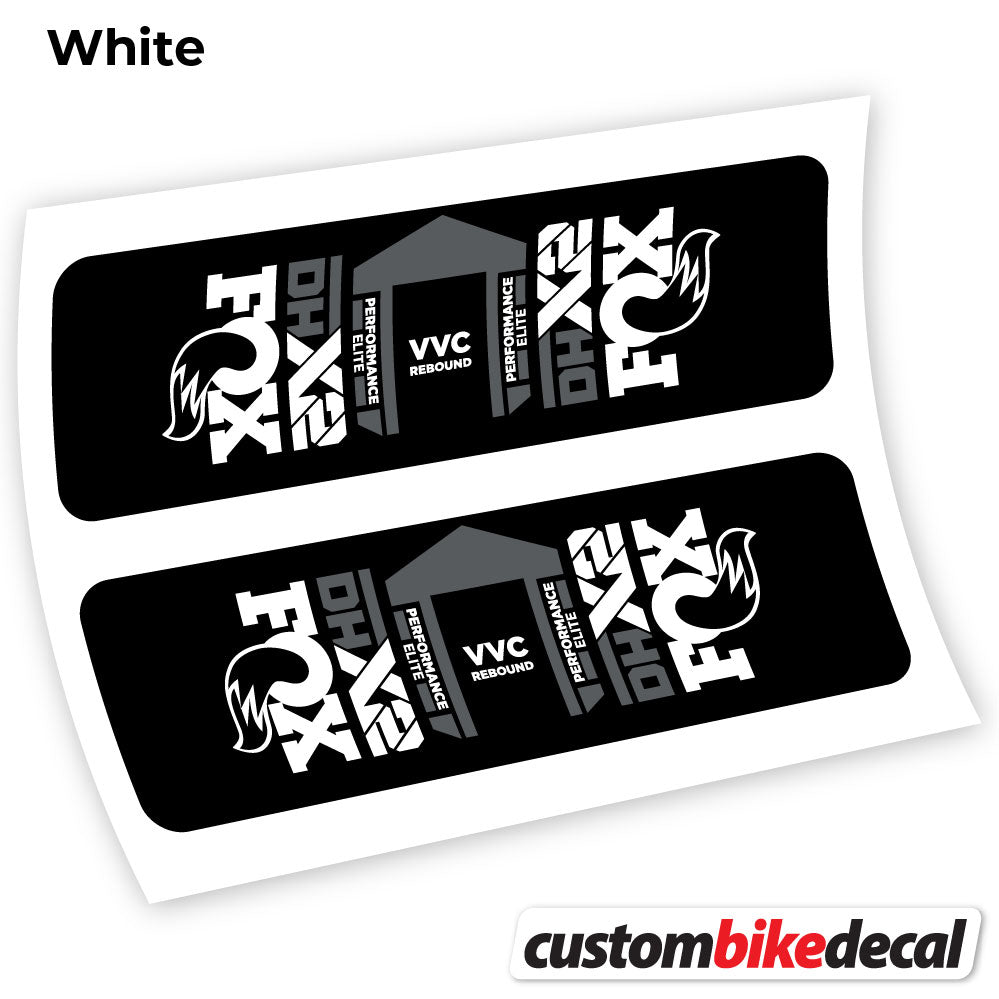 White decal for Fox DHX2 Elite 2021 rear shock – bike sticker vinyl