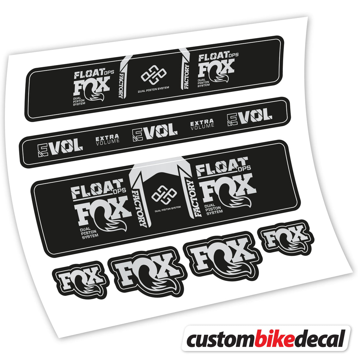 Light Silver decal for Fox Float Factory DPS 2022 fork – bike sticker vinyl