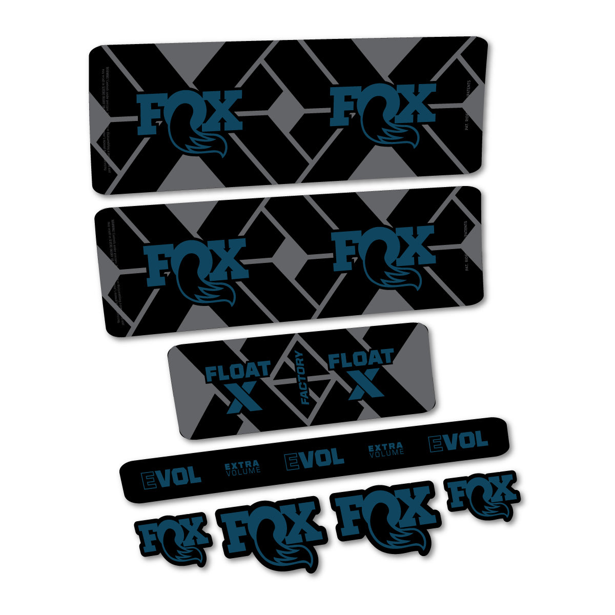 Stickers compatibles Fox Float X Factory 2027 pour amortisseur – autocollants vinyle - Bleu Lac Foncé