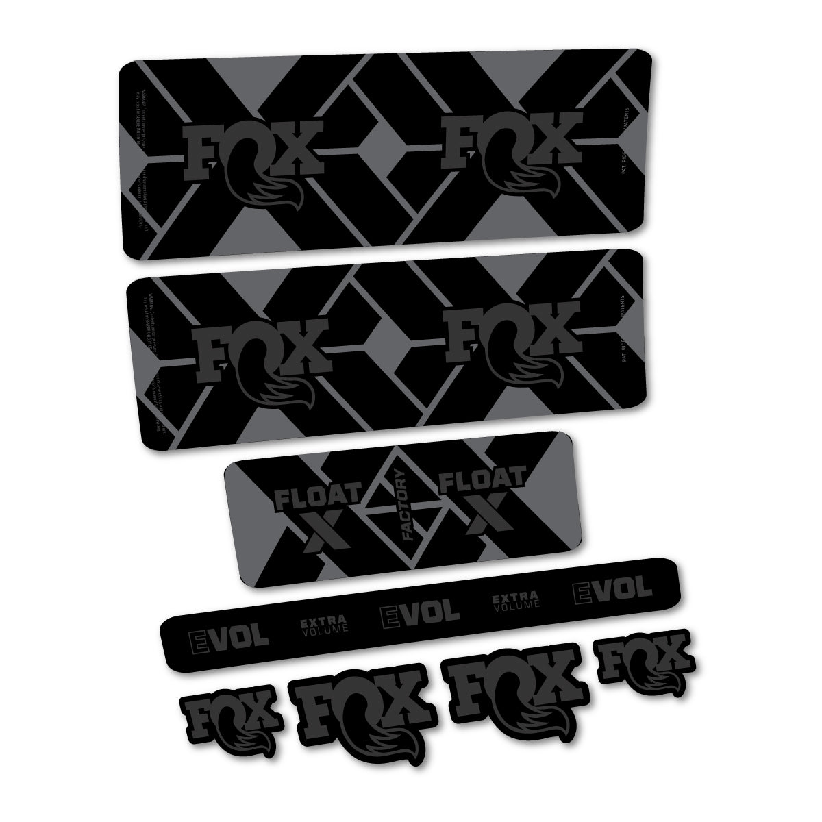 Stickers compatibles Fox Float X Factory 2027 pour amortisseur – autocollants vinyle - Gris Anthracite