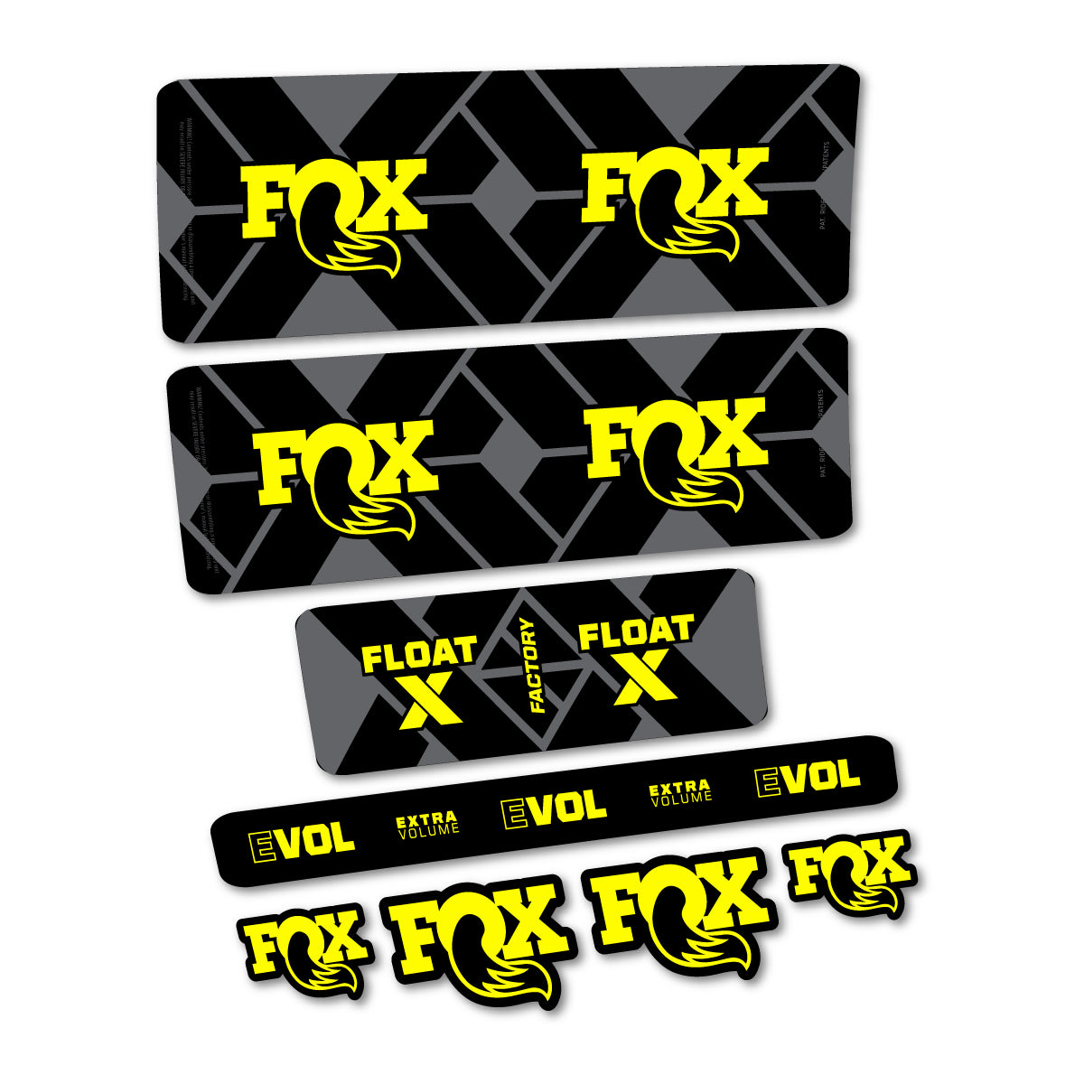 Stickers compatibles Fox Float X Factory 2027 pour amortisseur – autocollants vinyle - Jaune Citron