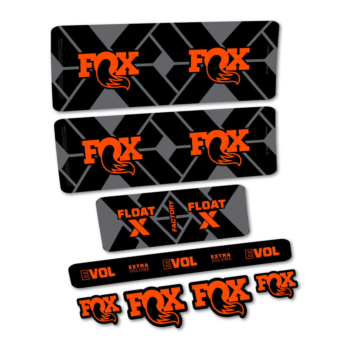 Stickers compatibles Fox Float X Factory 2027 pour amortisseur – autocollants vinyle - Orange Fluo