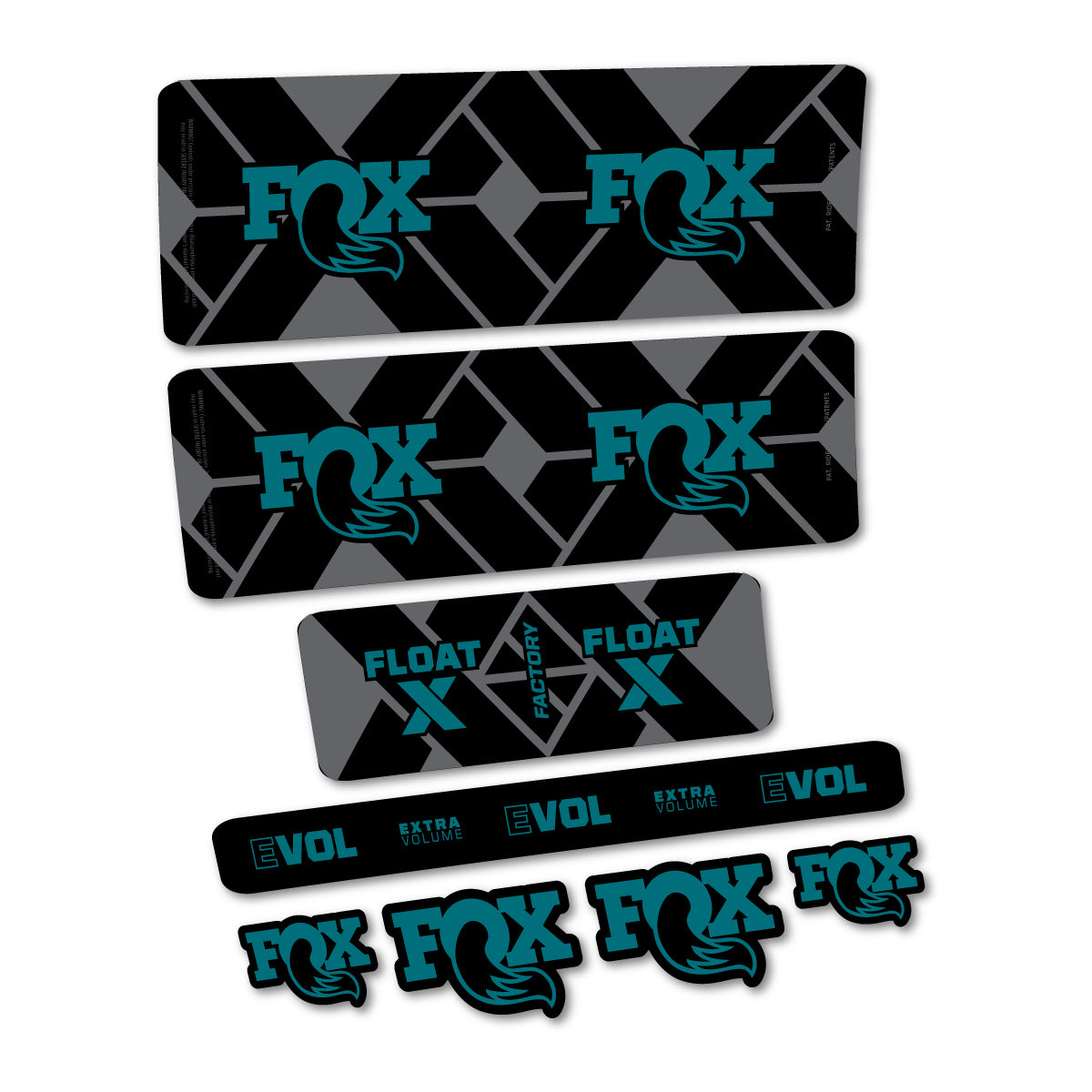 Stickers compatibles Fox Float X Factory 2027 pour amortisseur – autocollants vinyle - Pétrole Foncé