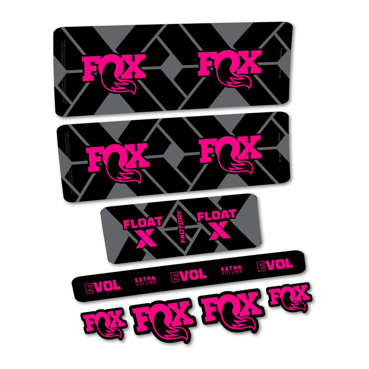 Stickers compatibles Fox Float X Factory 2027 pour amortisseur – autocollants vinyle - Rose Fluo