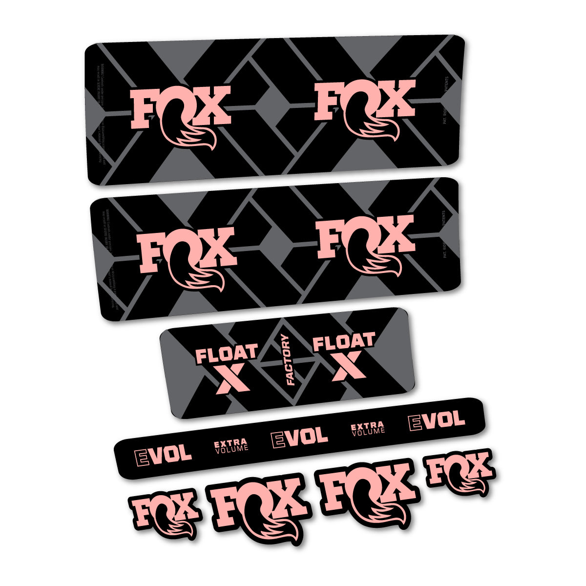 Stickers compatibles Fox Float X Factory 2027 pour amortisseur – autocollants vinyle - Rose Saumon