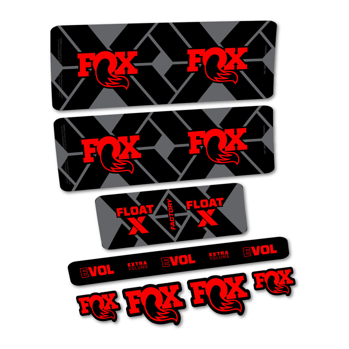 Stickers compatibles Fox Float X Factory 2027 pour amortisseur – autocollants vinyle - Rouge Orangé