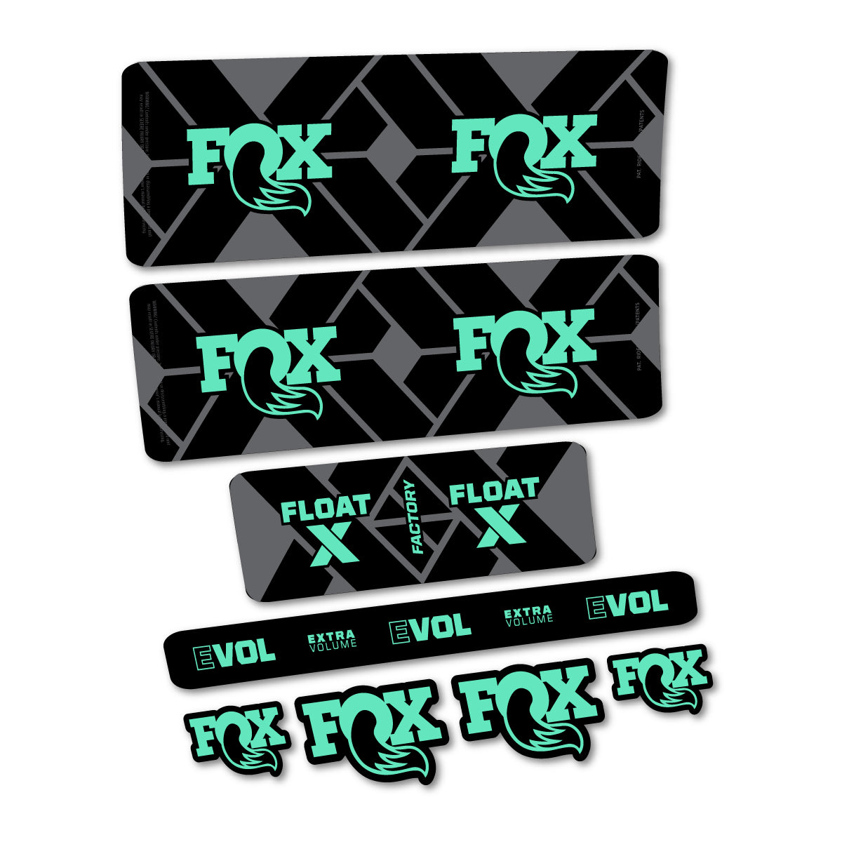 Stickers compatibles Fox Float X Factory 2027 pour amortisseur – autocollants vinyle - Vert Menthe