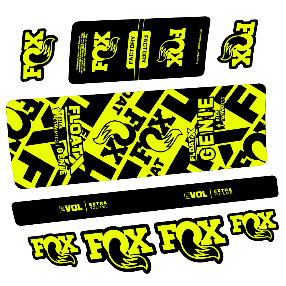 Stickers Fox Float X Genie compatibles - Autocollants amortisseur VTT