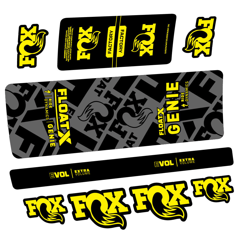 Stickers Fox Float X Genie compatibles - Autocollants amortisseur VTT