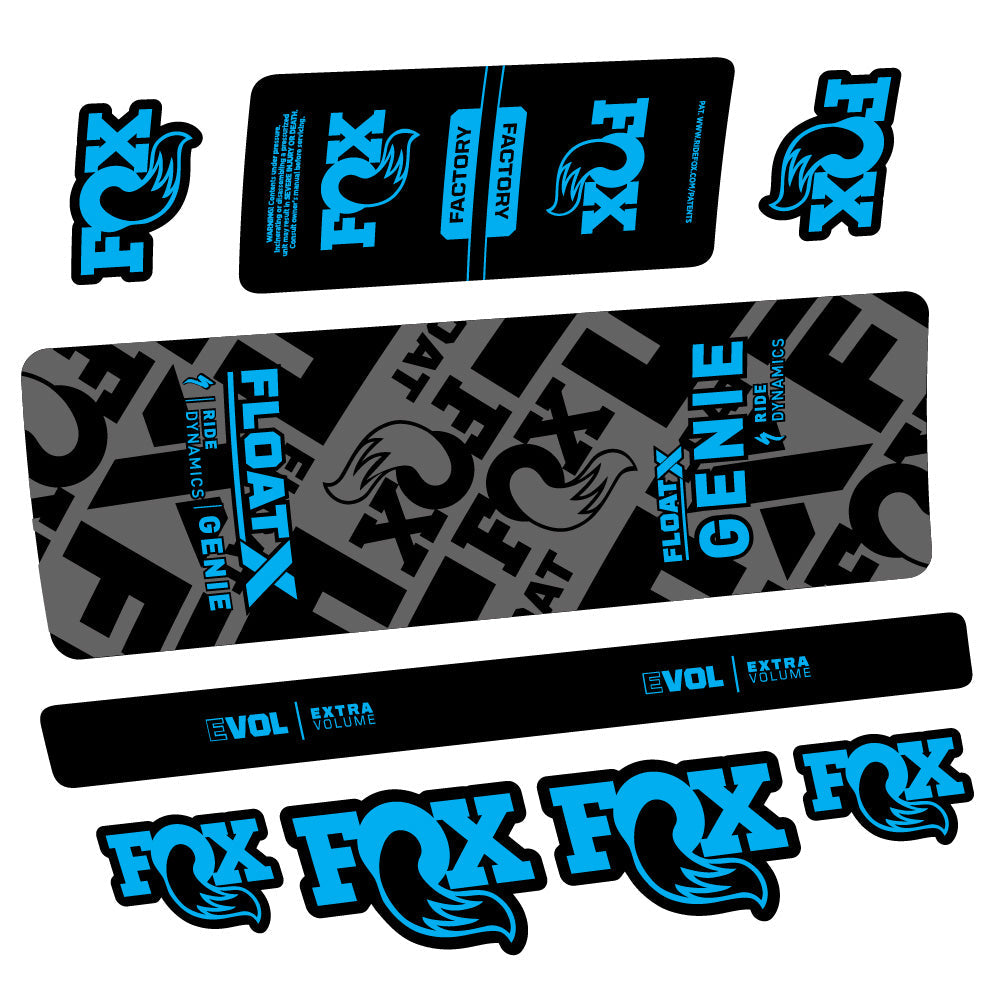 Stickers Fox Float X Genie compatibles - Autocollants amortisseur VTT